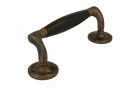 Poignée de porte 168 mm déportée laiton patiné bakélite