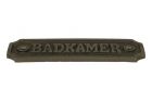 Plaque de porte en fer rectangulaire "Badkamer"115x36 mm