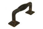 Handgreep 130mm strak model messing verouderd ebbenhout
