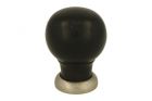 Bouton de meuble bois d'ébène nickel satiné 39 mm H48 mm