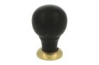 Bouton de meuble bois d'ébène laiton poli 25 mm H39 mm