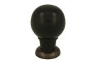 Bouton de meuble bois d'ébène laiton patiné 25 mm H39 mm