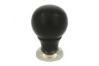 Bouton de meuble bois d'ébène laiton nickelé 25 mm H39 mm