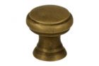 Bouton de meuble laiton patiné petit Ø 17 mm H17 mm