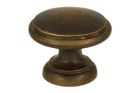 Bouton de meuble laiton patiné grand Ø 30 mm H26 mm