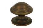 Bouton de meuble laiton patiné Ø 35 mm H30 mm