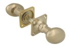 Bouton de porte double ovale nickel satiné