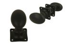 Bouton de porte double ovale laiton noir