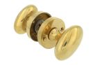 Bouton de porte double ovale laiton poli avec rosace ronde