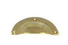 Poignée coquille coulée laiton poli 100x40 mm 70 gr