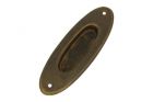 Poignée cuvette ovale porte coulissante laiton patiné (1930)