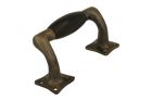 Schuifraamgreep 115mm strak model verkropt messing verouderd