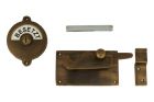 Verrou de porte de WC Frei/Besetzt 92x52 mm en laiton patiné