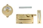 Verrou de porte de WC Frei/Besetzt 92x52 mm en laiton poli