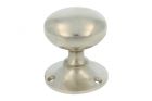 Pommeau de tirage de porte d'entrée rond nickel satiné