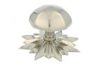 Pommeau de tirage de porte d'entrée en nickel brillant