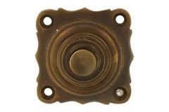 Bouton de sonnette laiton patiné 40x40 mm
