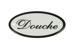 Plaque de porte ovale émaillée "Douche" 100x50 mm