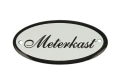 Geëmailleerd deurbordje "Meterkast" ovaal 100x50mm