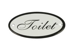 Plaque de porte ovale émaillée "Toilet" 100x50 mm
