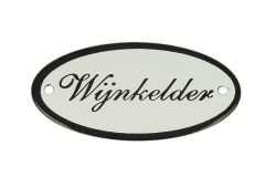 Geëmailleerd deurbordje "Wijnkelder" ovaal 100x50mm
