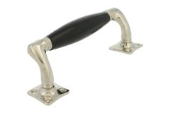 Deurgreep 155mm verkropt messing vernikkeld bakeliet