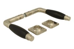 Deurklink matnikkel ebbenhout stel (1926) + rozetten