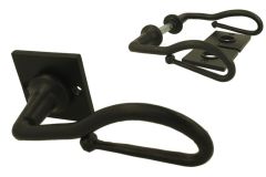 Deurklink opengewerkt, smeedijzer poedercoat vierkant rozet