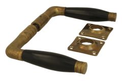 Deurklink messing verouderd bakeliet stel (1926)