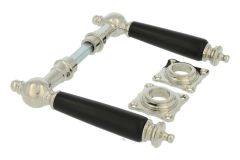 Deurklink (1905) messing vernikkeld ebbenhout stel