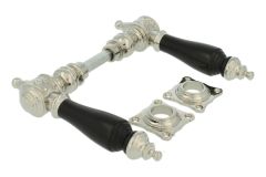 Deurklink kasteel messing vernikkeld ebbenhout stel