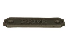 IJzer deurplaatje "Privé" rechthoekig 115x36mm