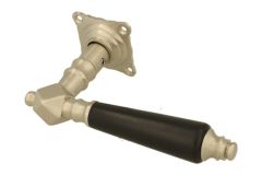 1/2 poignée de porte nickel satiné bois d'ébène (1900)