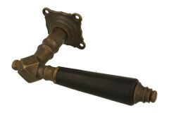 1/2 poignée de porte laiton patiné bois d'ébène (1900)