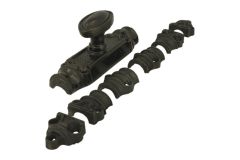 Crémone en applique pour fenêtre en fonte bouton ovale