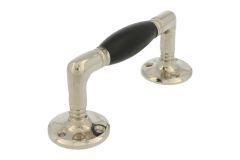 Poignée de tirage 140 mm laiton nickelé bois d'ébène