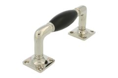 Poignée de tirage 130 mm laiton nickelé bois d'ébène