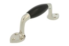 Poignée de tirage 145 mm laiton nickelé bois d'ébène