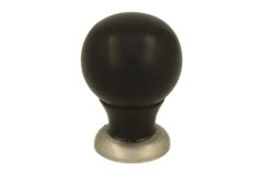 Bouton de meuble bois d'ébène nickel satiné 25 mm H39 mm