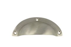 Poignée coquille coulée nickel satiné 100x40 mm 70 gr