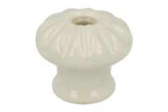 Bouton de meuble porcelaine Ø 23 mm H25 mm. Livré sans vis