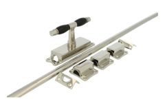 Crémone en applique pour fenêtre laiton nickelé (1928)