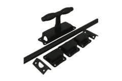 Crémone en applique pour fenêtre laiton noir (1930-1932)