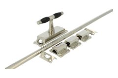 Crémone en applique pour fenêtre laiton nickelé (1926)