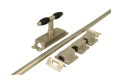 Crémone en applique pour fenêtre nickel satiné (1932)