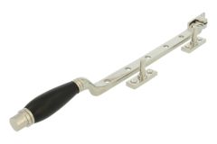 Entrebâilleur de fenêtre laiton nickelé bois d'ébène 315 mm