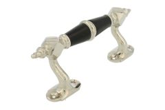 Handgreep 145mm sierlijk verkropt messing vernikkeld (1900)