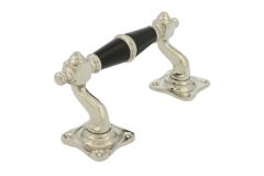 Handgreep 130mm sierlijk verkropt messing vernikkeld (1895)