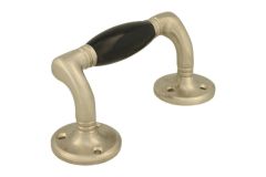 Poignée de tirage 128 mm déportée nickel satiné bakélite