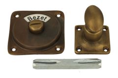 Bouton de condamnation à voyant Vrij/Bezet laiton patiné